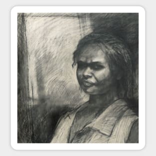 Kuntamare : charcoal portrait drawing Sticker